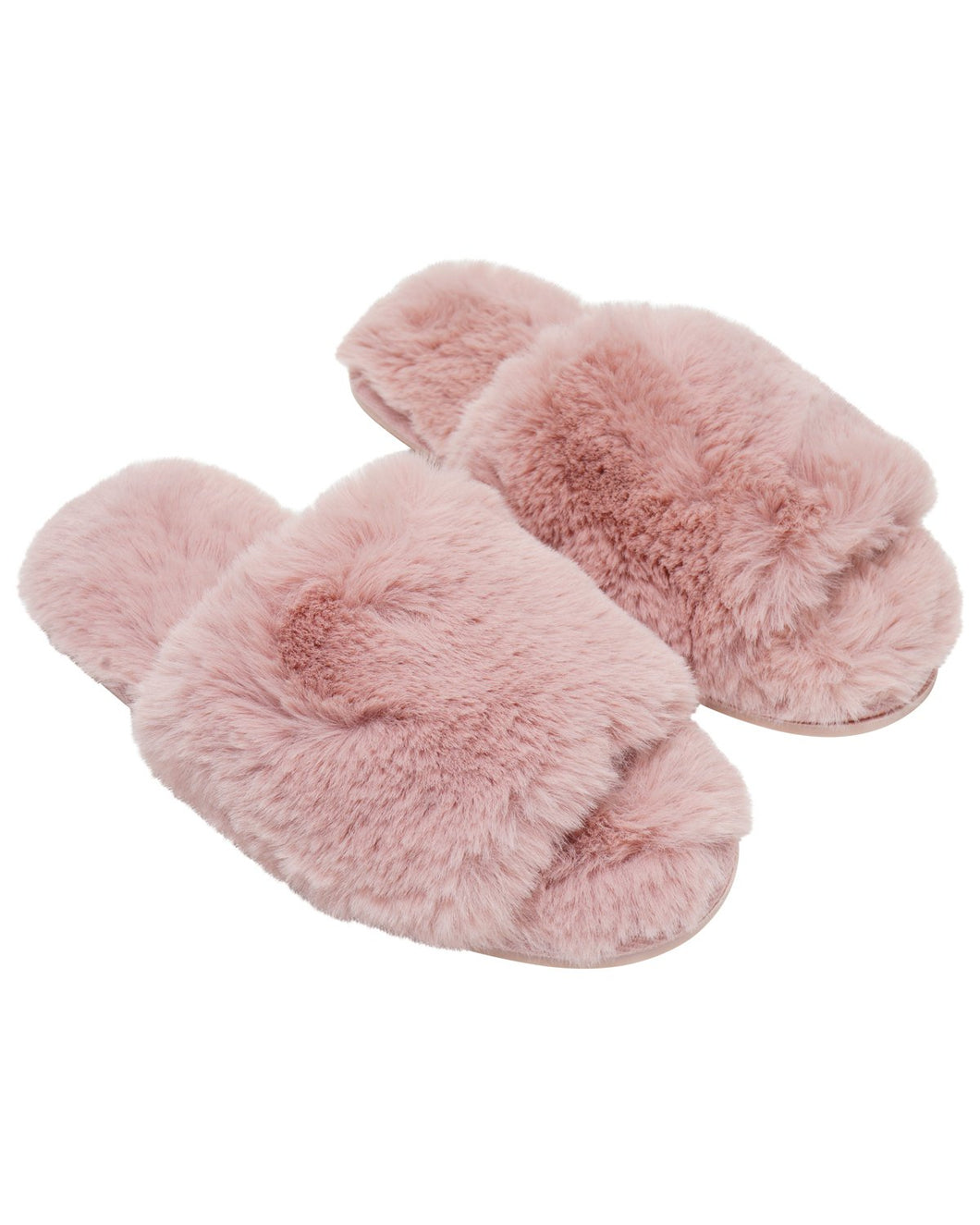 Pink Faux Fur Slippers